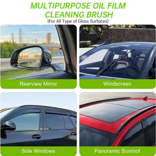 Car Glass Oil Film Remover with Sponge Cleaning Brush